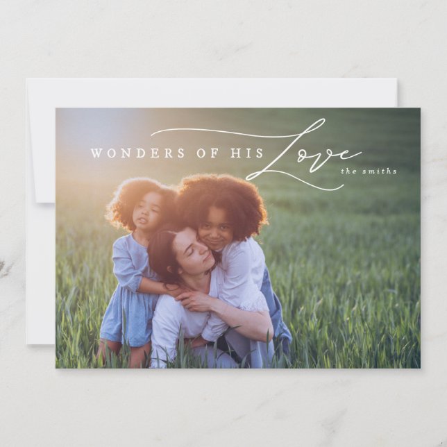 Modern Wonders of His Love Religious Christmas Holiday Card (Front)