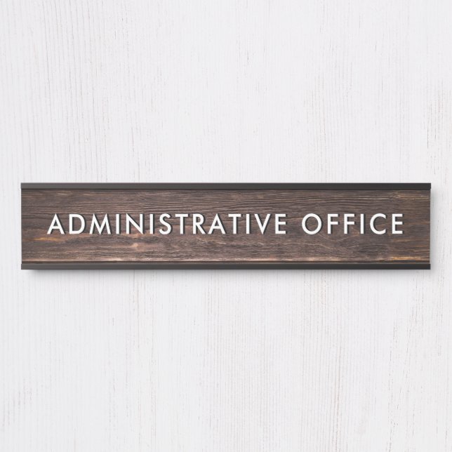 Modern Wood Design Professional Plate Admin Office Door Sign (Front)