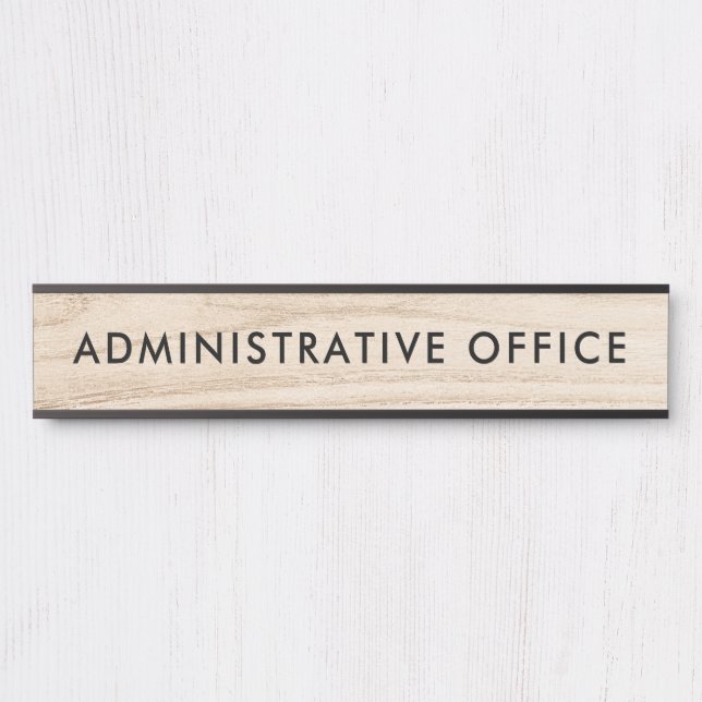 Modern Wood Design Professional Plate Admin Office Door Sign (Front)