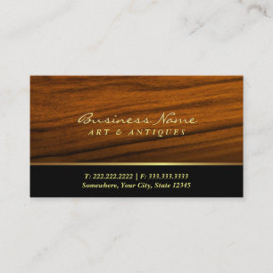 Modern Wood Grain Art & Antique Dealer Business Card