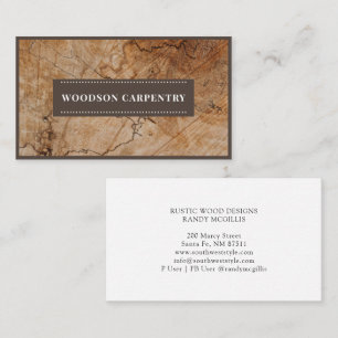 Modern Wood Grain Carpenter Woodworker Business Card