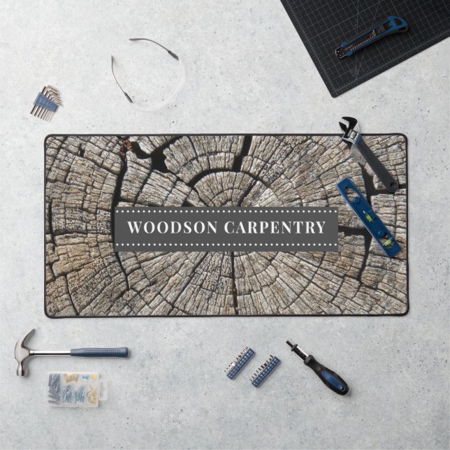 Modern Wood Grain Carpenter Woodworker Business Desk Mat (Workstation)
