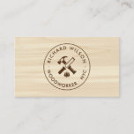 Modern wood grain look professional carpenter logo business card<br><div class="desc">Modern wood grain look professional carpenter logo</div>