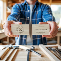 Modern wood grain look professional carpenter logo
