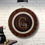 Modern Wood Hue Burnt Hickory and Chestnut Dartboard<br><div class="desc">The Modern Wood Hue Burnt Hickory and Chestnut Dart Board makes a great family activity. It is an excellent addition to your game room or parties. Easily personalise this graphic design with your Monogram.</div>
