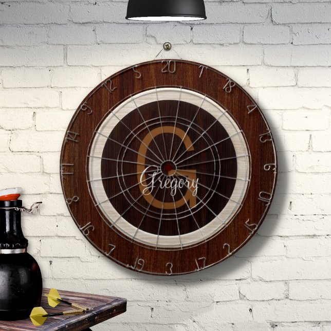 Modern Wood Hue Burnt Hickory and Chestnut Dartboard (Creator Uploaded)