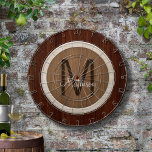 Modern Wood Hue Chestnut and Baywood Dartboard<br><div class="desc">The Modern Wood Hue Chestnut and Baywood Dart Board makes a great family activity. It is an excellent addition to your game room or parties. Easily personalise this graphic design with your Monogram.</div>