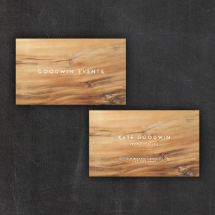 Modern Wood Minimalist Simple Business Card