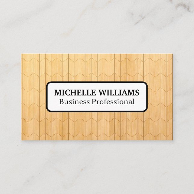 Modern Wood Panel Pattern Business Card (Front)