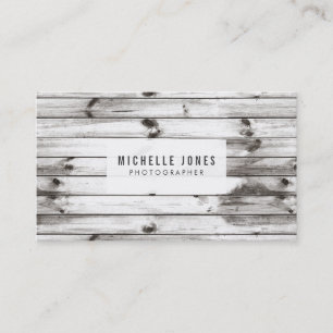 Modern Wood Photographer Business Cards