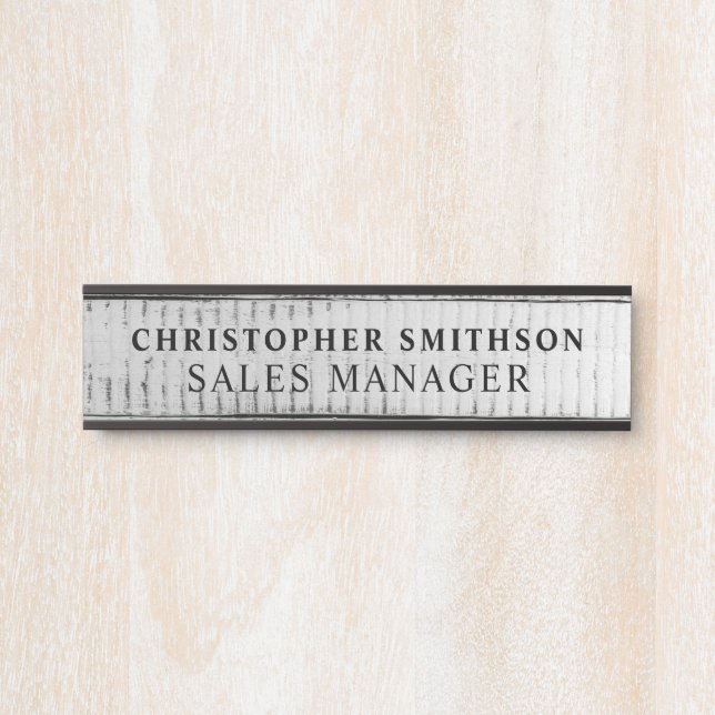   Modern Wood Professional Plate Changeable Office Door Sign (Front)