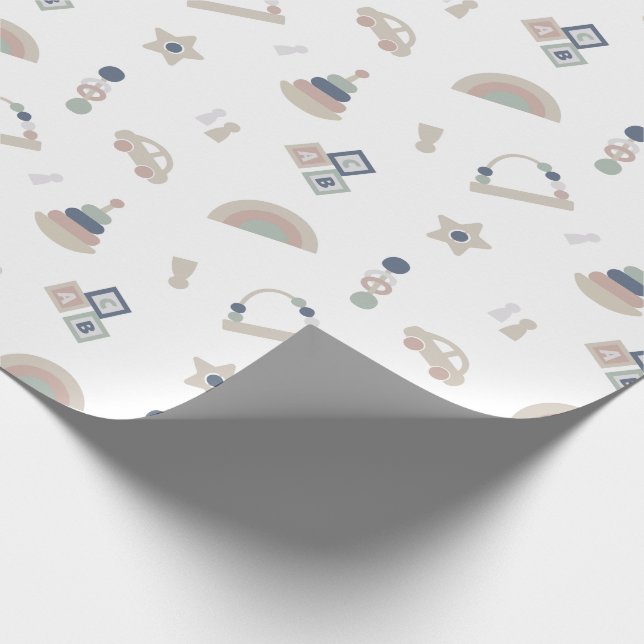 Modern wooden baby toys wrapping paper (Corner)