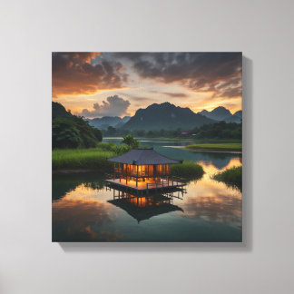 Modern Wooden Building Canvas Print