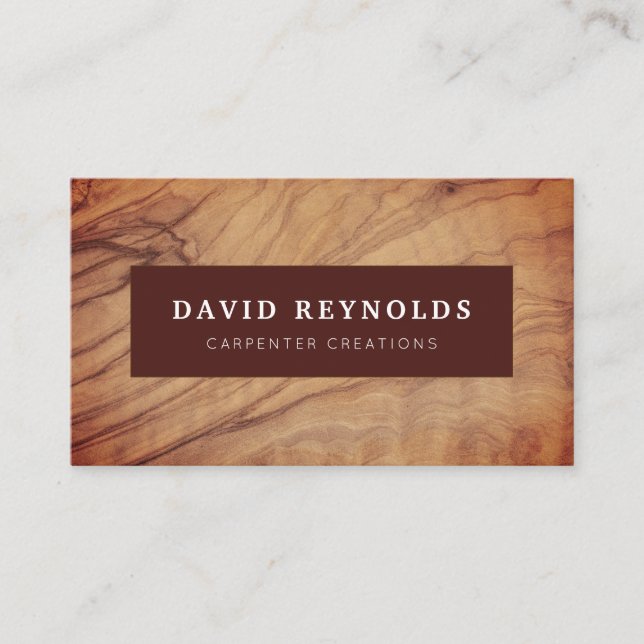 Modern Wooden Carpentry Construction  Business Car Business Card (Front)