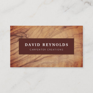 Modern Wooden Carpentry Construction  Business Car Card