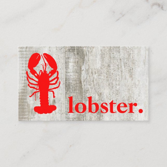 Modern wooden lobster. business card (Front)
