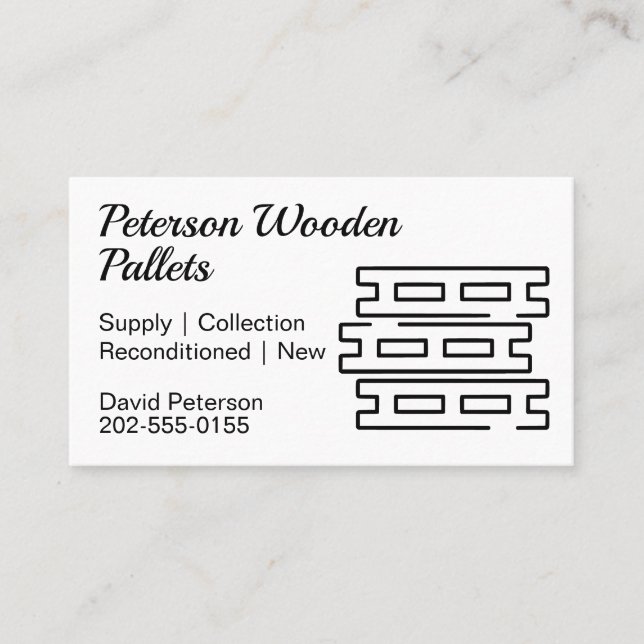 Modern Wooden Pallet Business Card (Front)