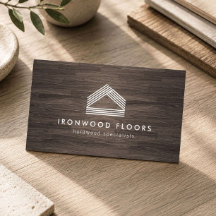 Modern Woodgrain Flooring Business Card