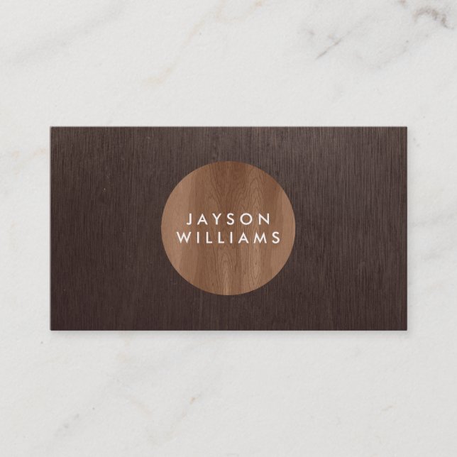 Modern Woodgrain III Business Card (Front)
