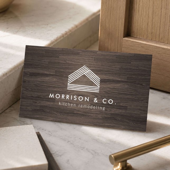 Modern Woodgrain Kitchen Remodeling Business Card (Creator Uploaded)