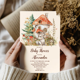 Modern Woodland Animals Forest Boy Baby Shower Invitation