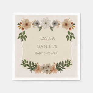 Modern Woodland Baby Shower Cocktail Napkin