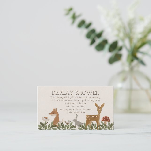 Modern Woodland Display Shower Baby Shower Card (Standing Front)
