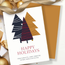 Modern Woodland Tree Themed Christmas Personalised