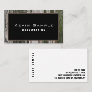Modern Woodworking Digital Woodland Camo Graphic  Business Card
