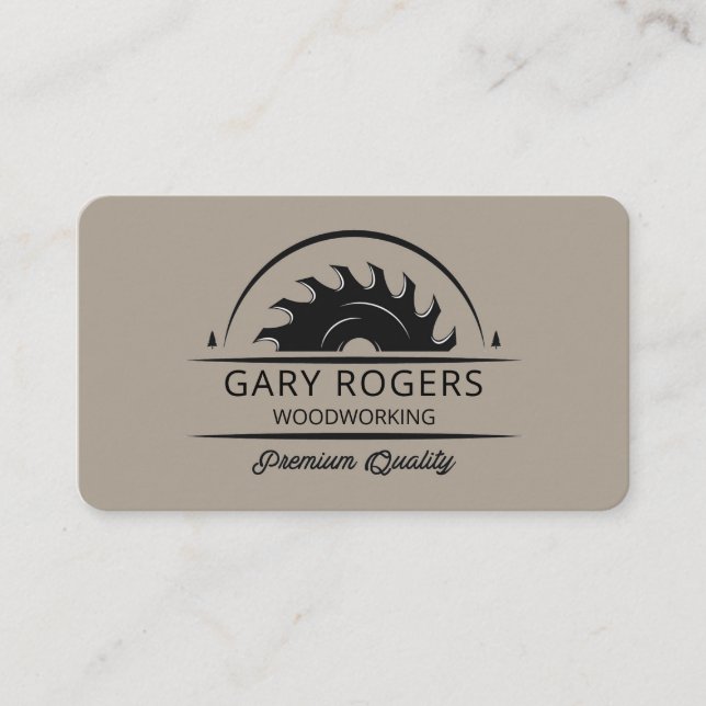 Modern Woodworking Profession Business Card (Front)