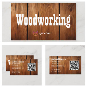 Modern Woodworking Professional Business Card