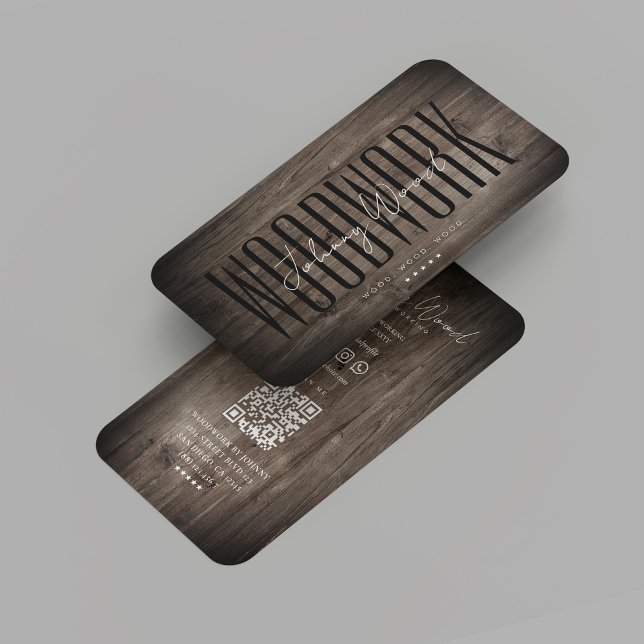 Modern Woodworking Professional Rustic Wood Business Card (Modern Woodwork Professional Monogram Rustic Wood Business Card
)