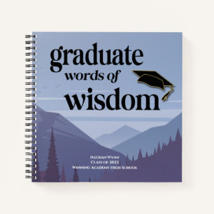 Modern Words Of Wisdom Memory Keepsake Graduation Notebook