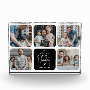 Modern World's Best Daddy Photo Collage Block