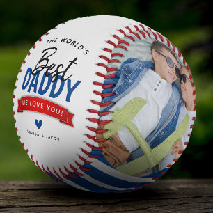 Modern 'World's Best' Daddy Photo Keepsake Baseball