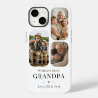 Modern World's Best Grandpa Three Photo Collage