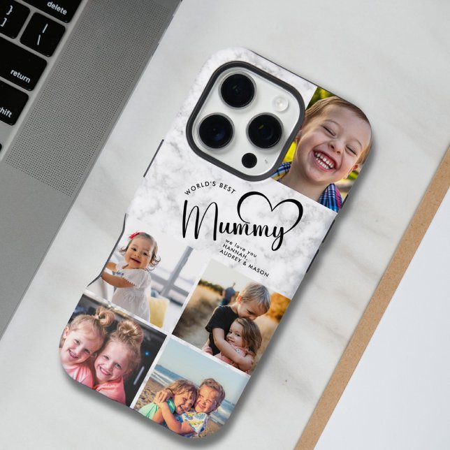 Modern World's Best Mummy Gift Photo  Marble iPhone Case (Creator Uploaded)