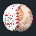 Modern World's Greatest Grandpa 2-Photo Baseball<br><div class="desc">Let your grandpa know he's the greatest with a one-of-a-kind gift. This baseball is personalized with your own photos and your own custom message. The word, "GRANDPA, " can be changed to "GRAMPS" or anything else you want. If you need any help customizing this, please message me using the button...</div>