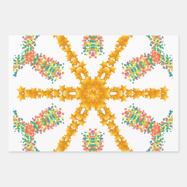 Modern Wrapping Paper Flat Sheet Set of 3 (Front)