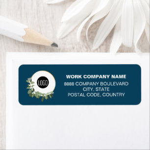Modern Wreath Blue Company logo Christmas