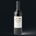 Modern wreath botanical corporate merry christmas wine label<br><div class="desc">Modern watercolor wreath botanical joy chic elegant corporate holiday bottle label. Modern rustic beautiful watercolour painted foliage classy elegant design. Part of a collection.</div>