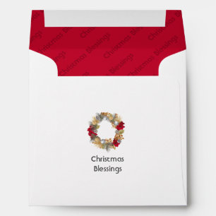 Modern Wreath CHRISTMAS BLESSINGS Square Envelope