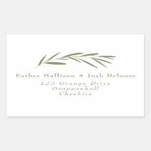 modern wreath return address label