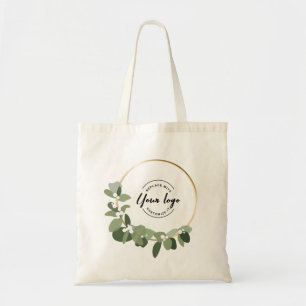 Modern Wreath Your logo here Custom Holiday  Tote Bag