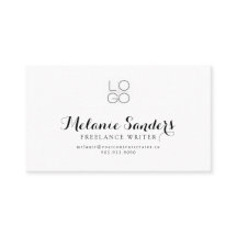 MODERN WRITER B&W ADD QR CODE Business Card