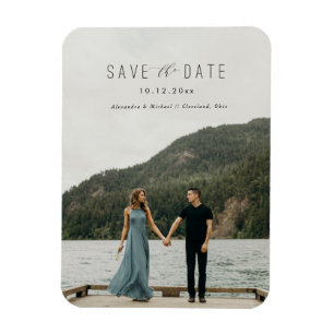 Modern Writing Save the Date Magnet