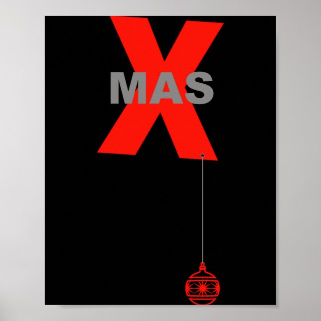 Modern Xmas With Christmas Tree Ornament  Poster (Front)