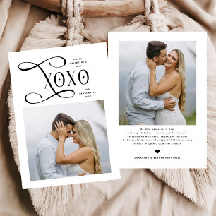 Modern XOXO Couples Photo Happy Valentines Day Holiday Card