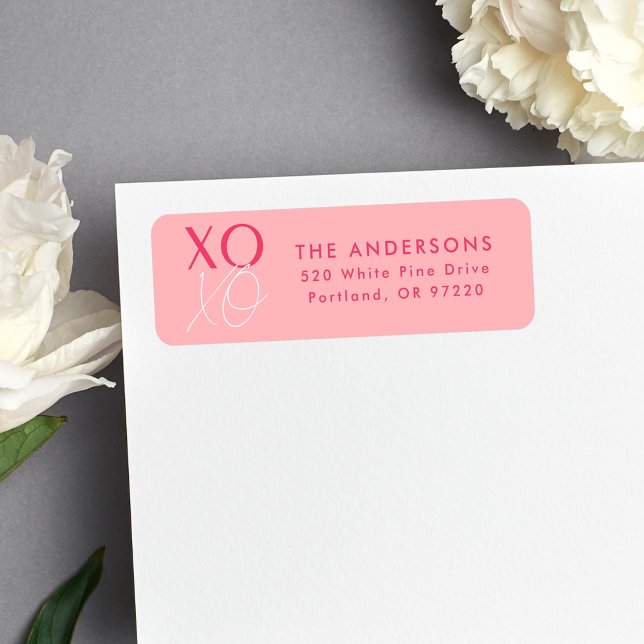 Modern XOXO Pink Return Address (Creator Uploaded)