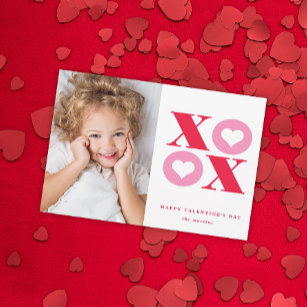 Modern XOXO Valentine's Day Photo Holiday Card